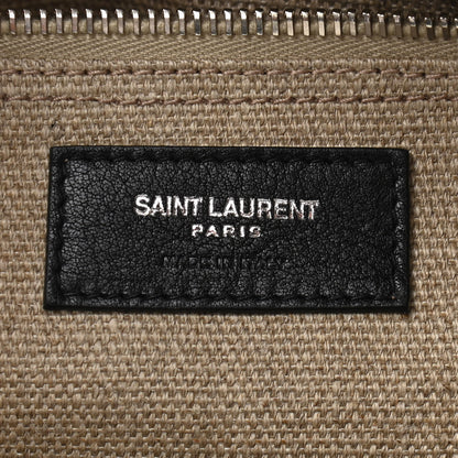 Saint Laurent Linen Calfskin Rive Gauche Tote Optic White 6 of 12