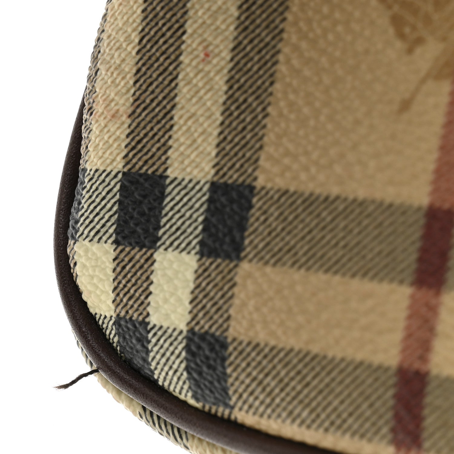 Burberry Haymarket Check Studded Barrel Bag Chocolate 1870883
