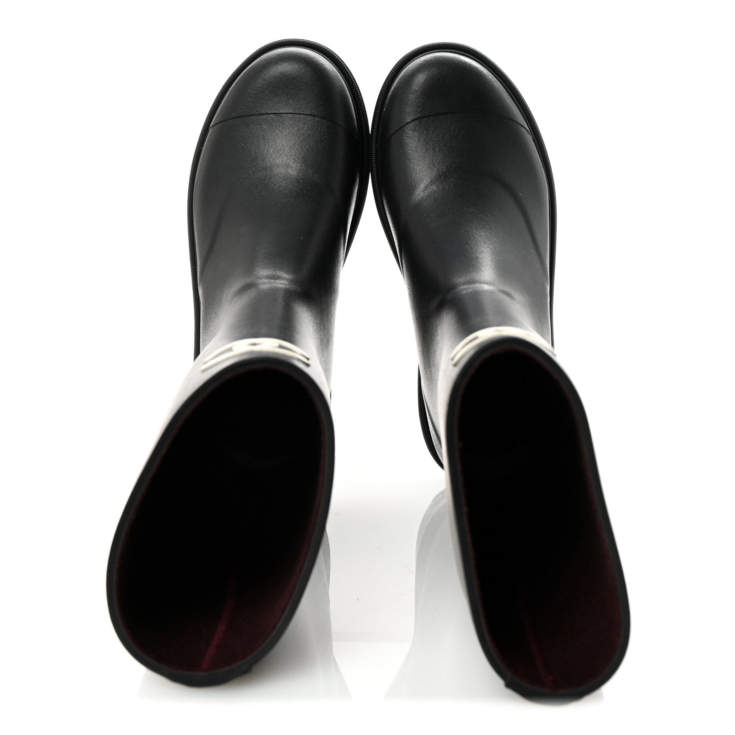 Chanel Caoutchouk CC High Boots 38 Black 2 of 9