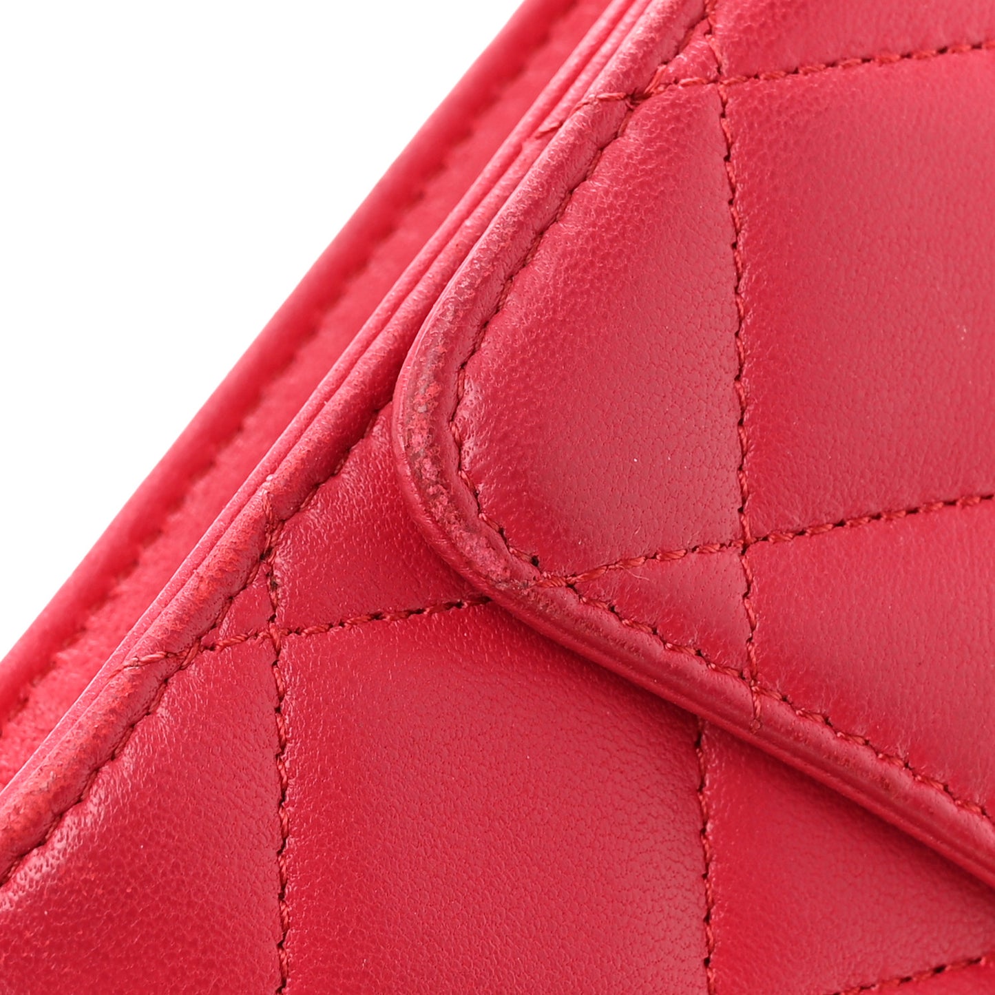 Lambskin Quilted Large Flap Wallet Dark Pink