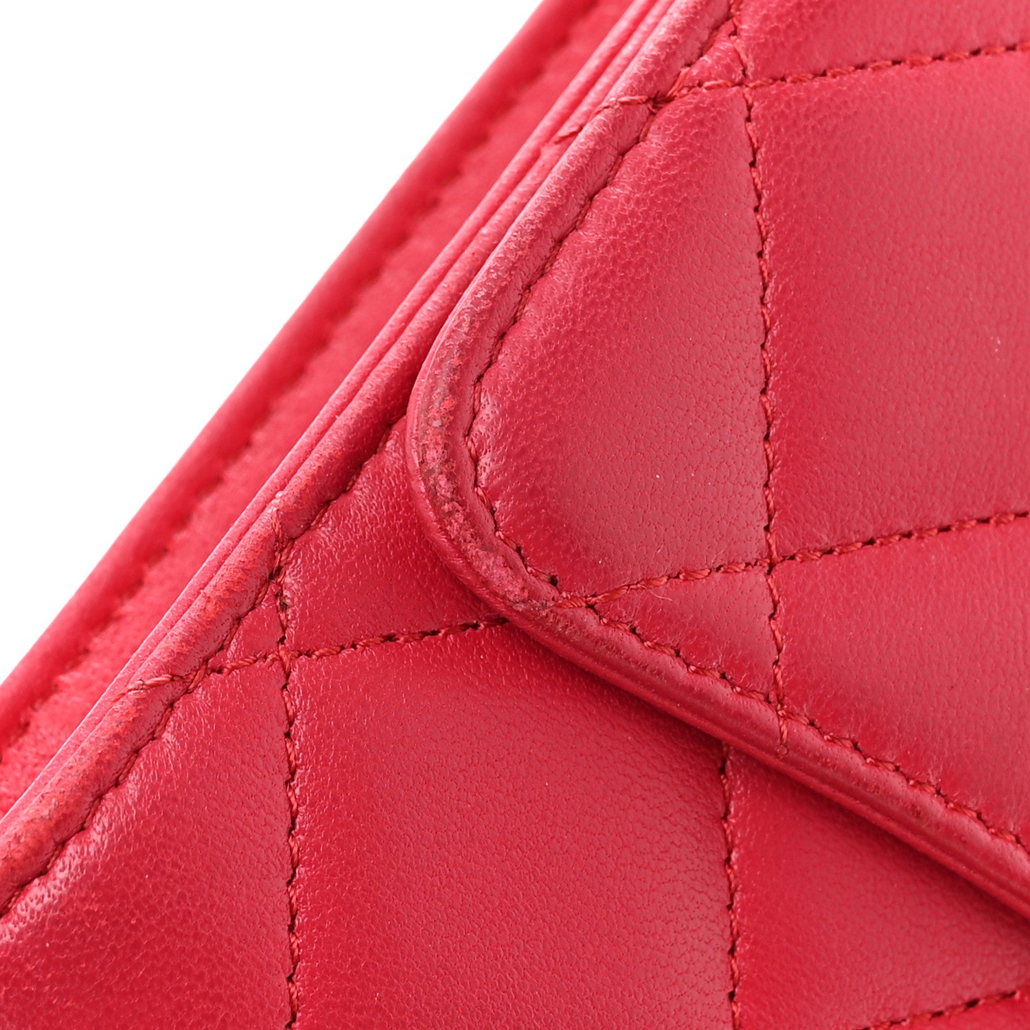 Chanel Lambskin Quilted Large Flap Wallet Dark Pink 11 of 11