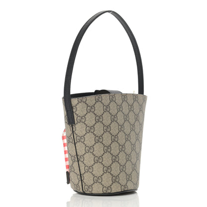 Gucci GG Supreme Monogram Childrens Chick Bucket Bag Black 3 of 9