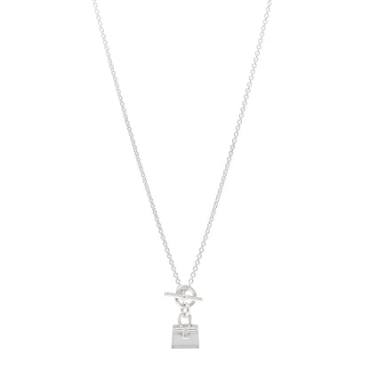 Hermes Sterling Silver Birkin Amulette Pendant Necklace 1 of 5