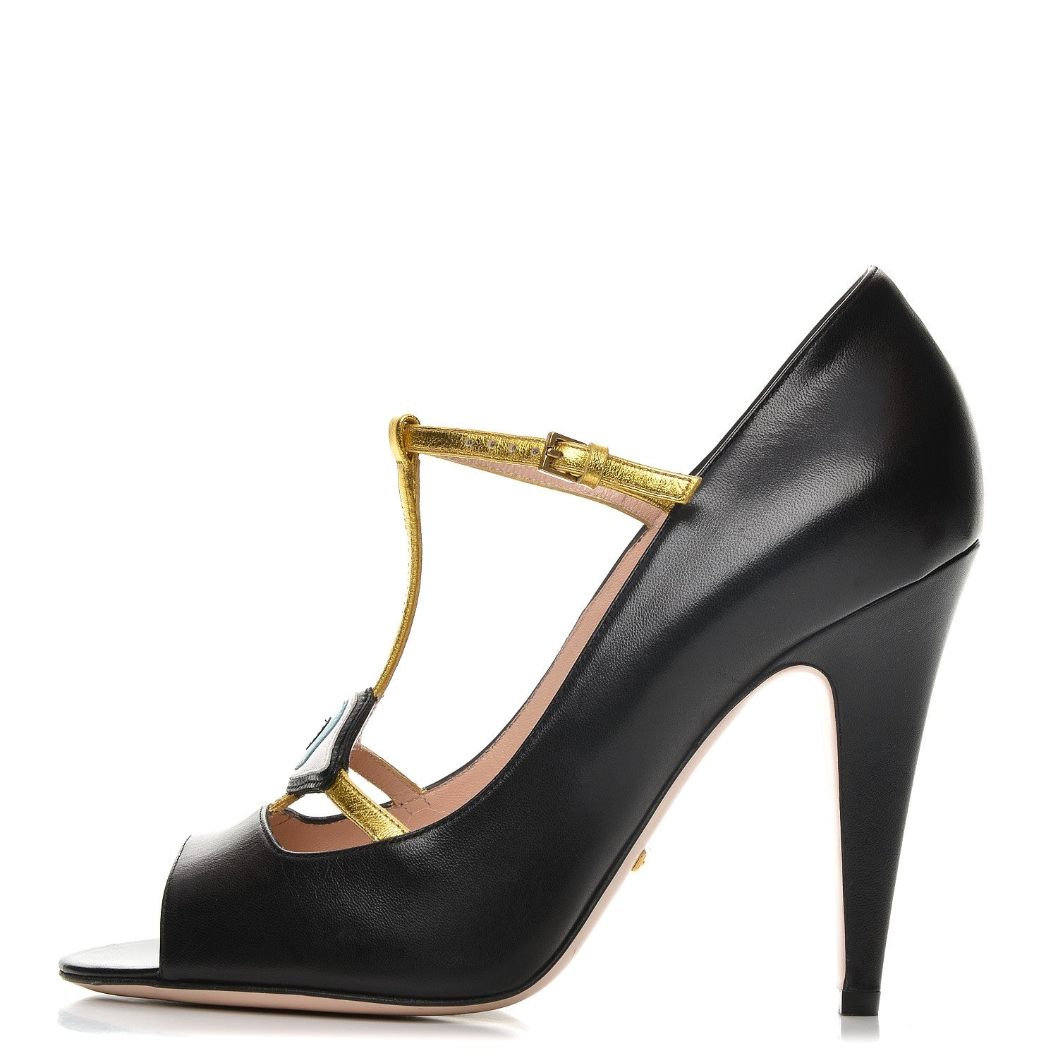 Gucci Nappa Lip Applique Pumps 38.5 Black 1 of 10