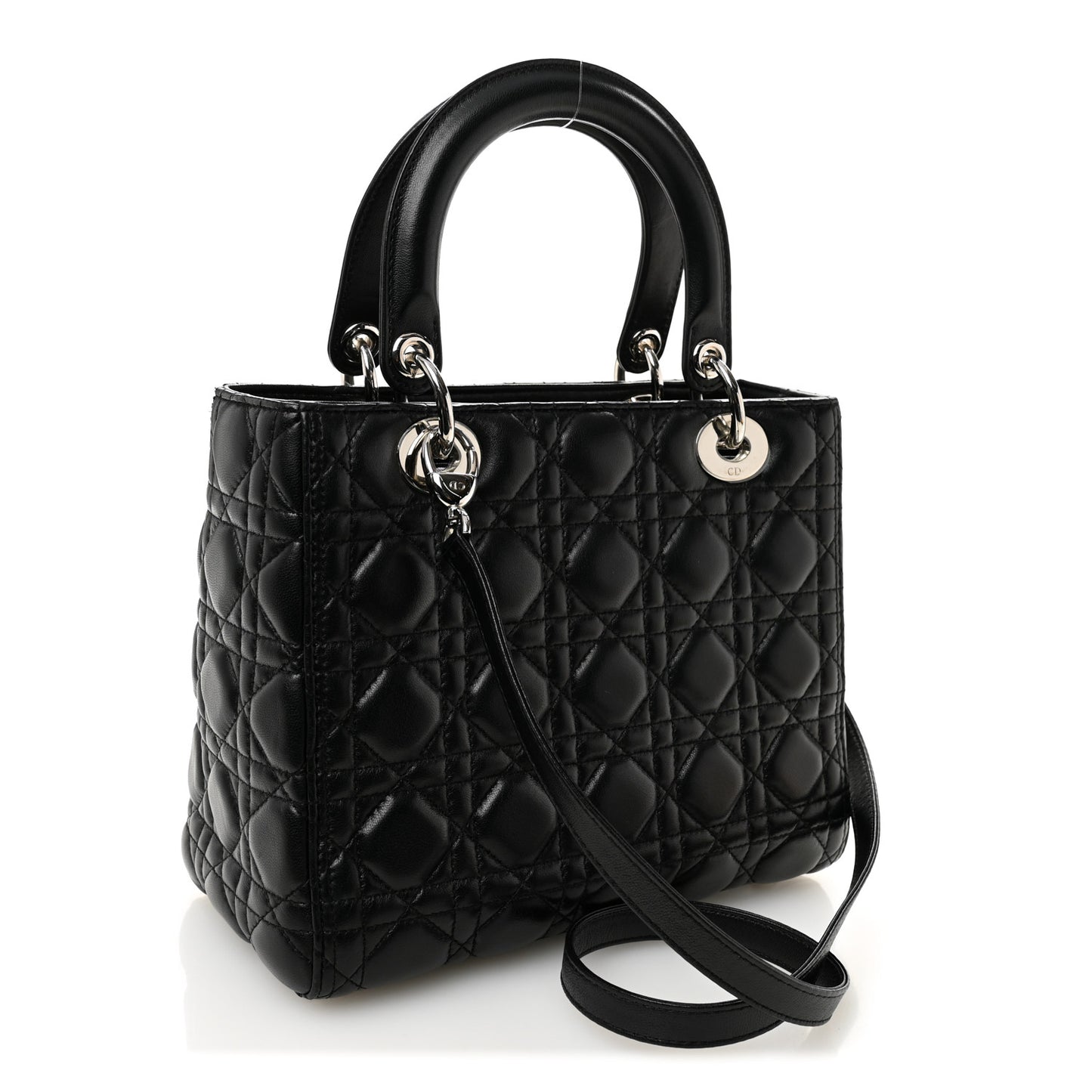 Lambskin Cannage Medium Lady Dior Black