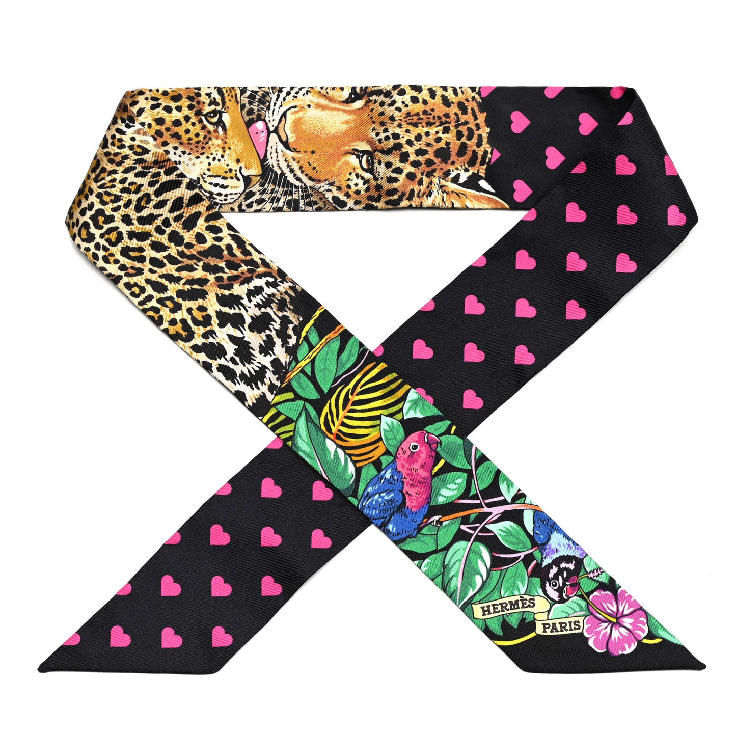 Silk Jungle Love Love Twilly Black Vert Rose Vif