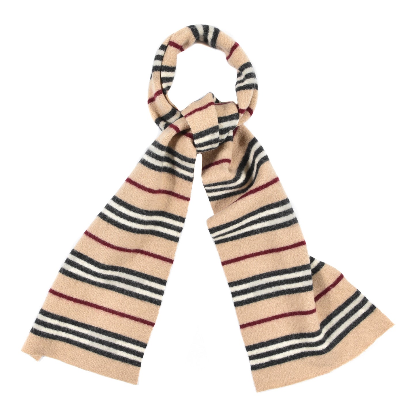 Lambswool Stripe Scarf Camel