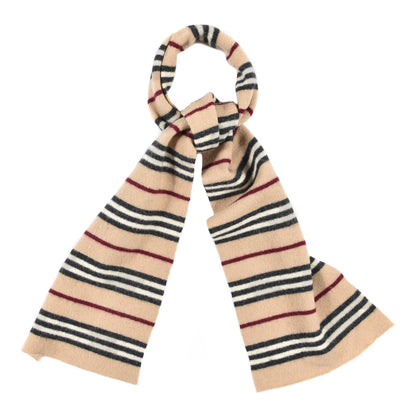 Burberry Lambswool Stripe Scarf Camel 1 of 3