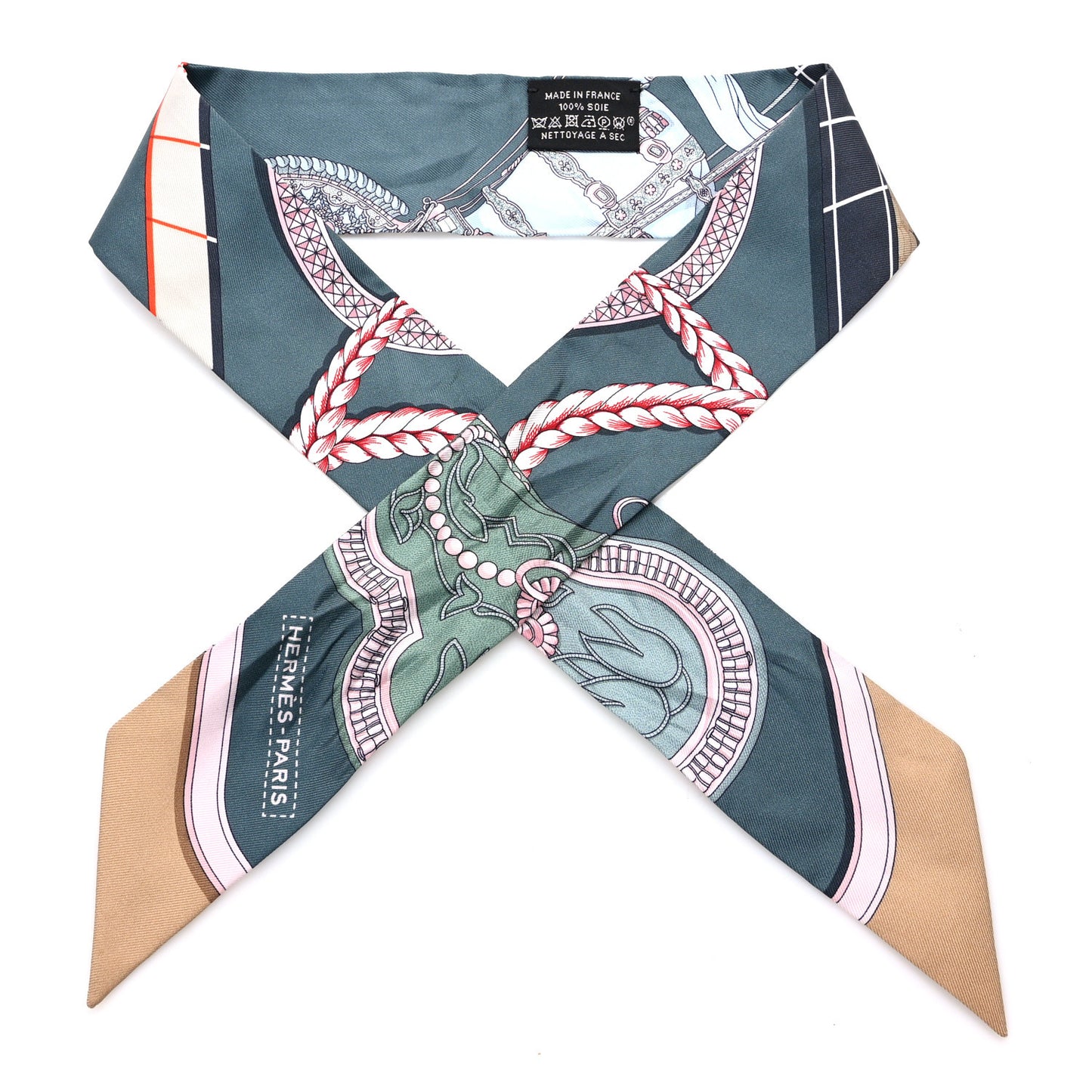 Silk Grand Apparat Twilly Vert Argile Rose