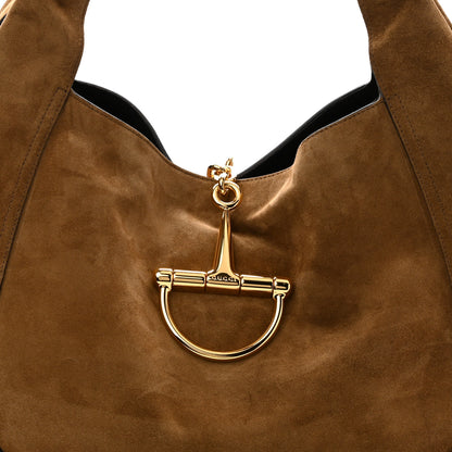 Gucci Suede Softbit Maxi Shoulder Bag Brown 8 of 10