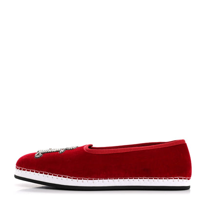 Gucci Velluto Marmara Pearl Embellished Mens Loafer 8.5 Red 1 of 11