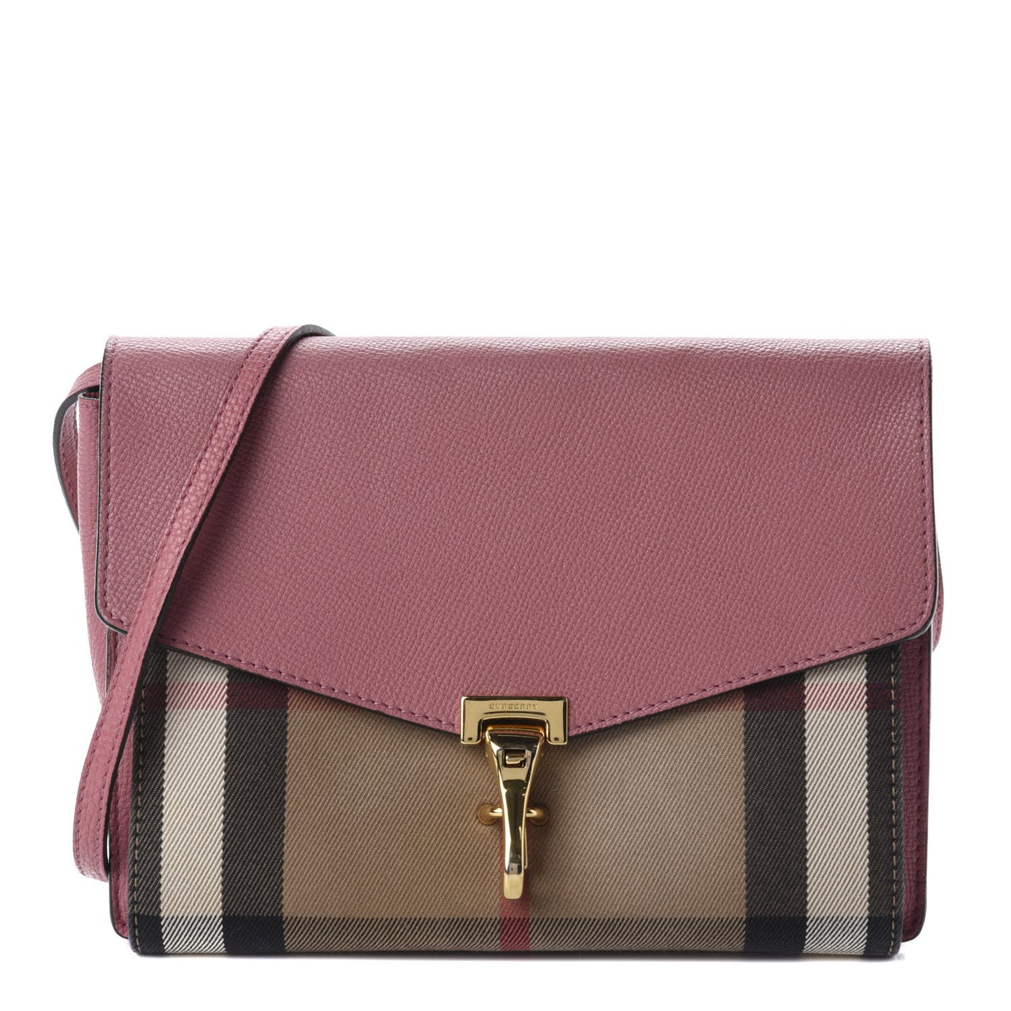 Derby Calfskin House Check Small Macken Crossbody Bag Mauve Pink