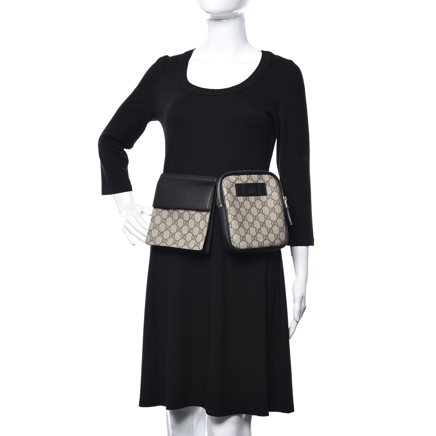 GG Supreme Monogram Web Belt Bag Black