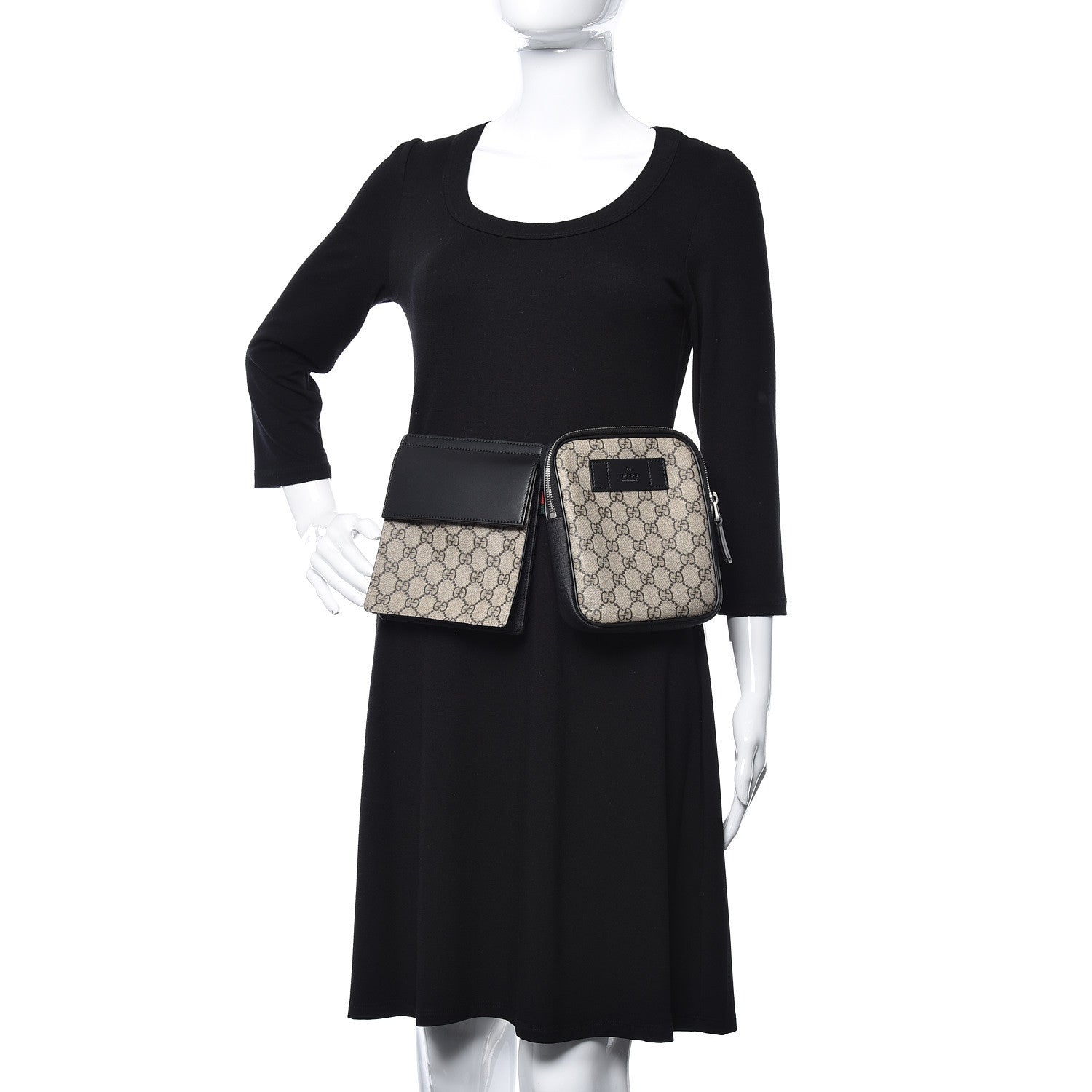 Gucci GG Supreme Monogram Web Belt Bag Black 2 of 13