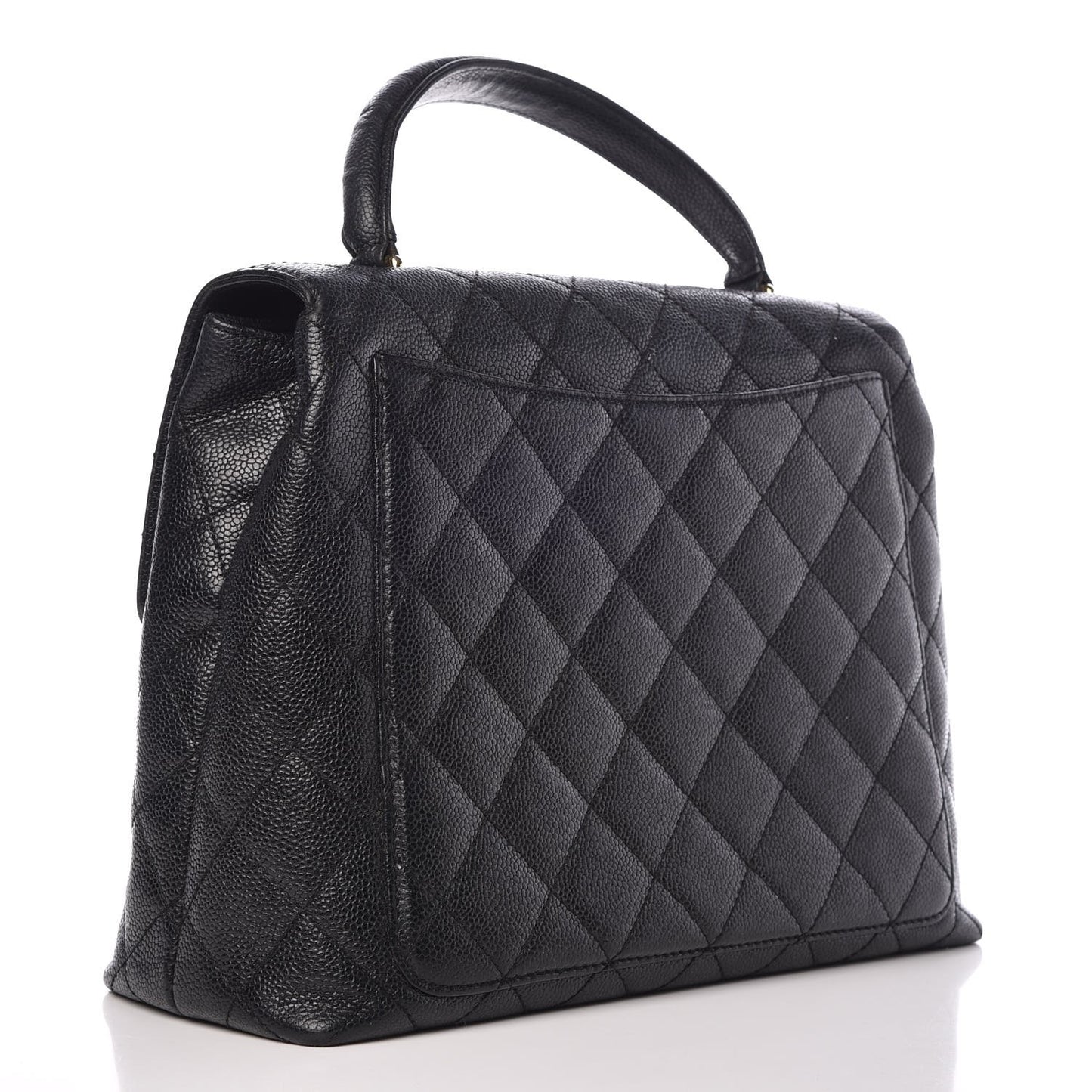 Caviar Quilted Jumbo Kelly Flap Black