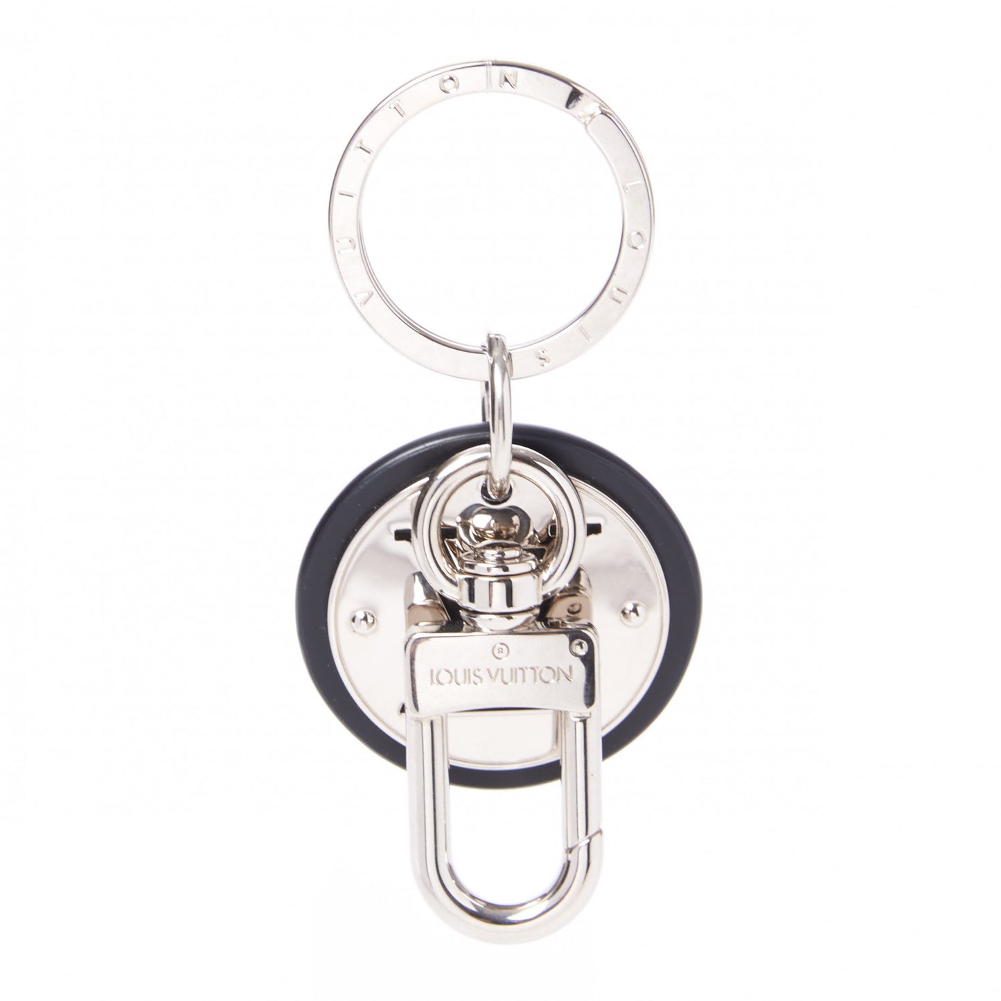 LV Circle Bag Charm Key Holder Silver