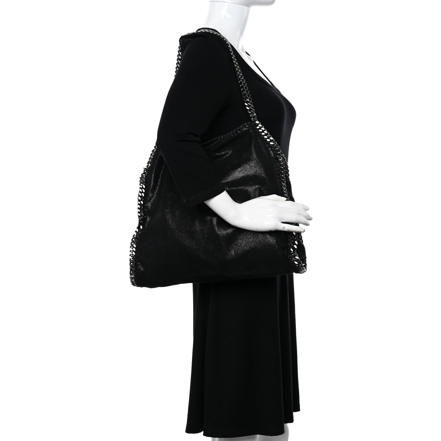 Stella McCartney Shaggy Deer Falabella Fold Over Tote Black 2 of 9