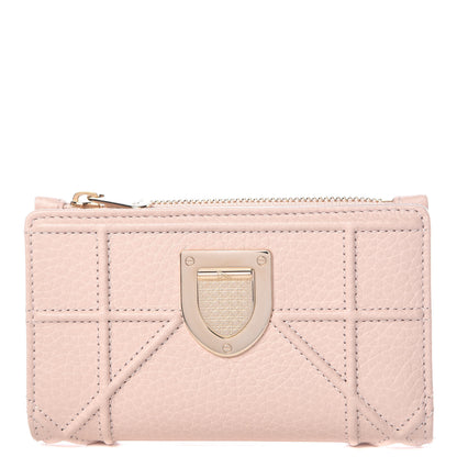 Christian Dior Grained Calfskin Cannage Diorama Wallet Rose Poudre 1 of 7