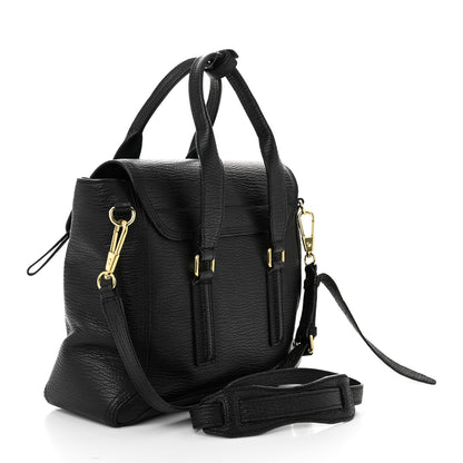 3.1 Phillip Lim Textured Calfskin Medium Pashli Satchel Black 3 of 10