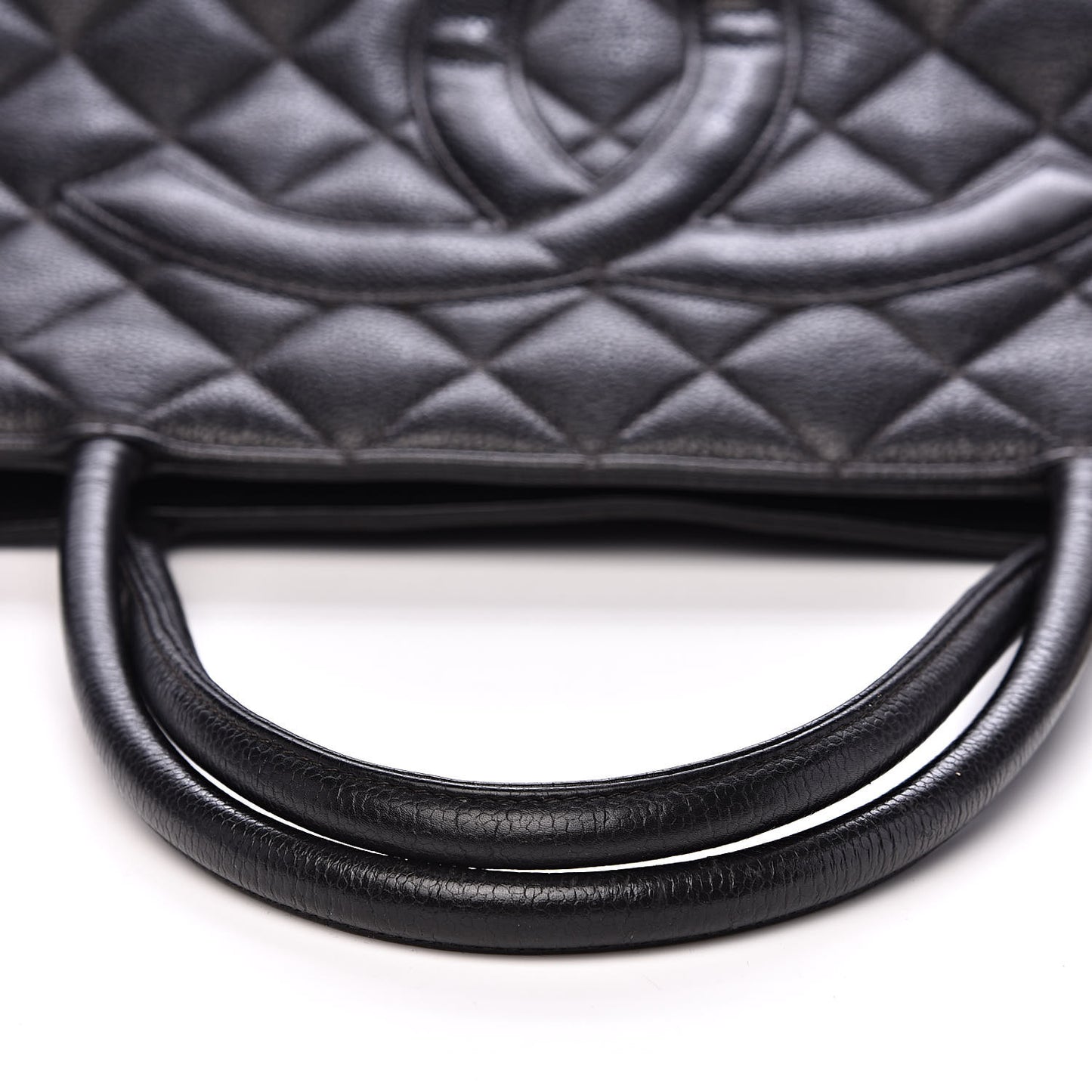 Caviar Quilted Medallion Tote Black