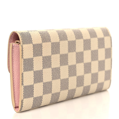 Louis Vuitton Damier Azur Emilie Wallet Rose Ballerine 3 of 6