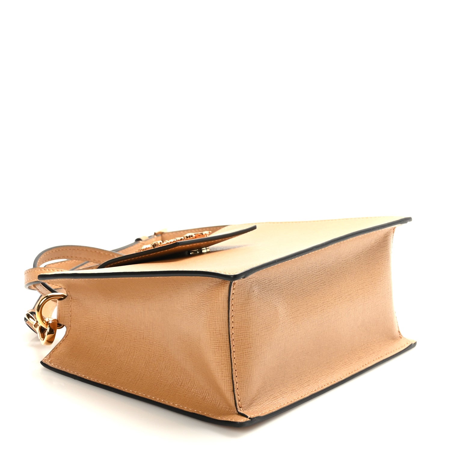 Versace Saffiano Virtus Top Handle Shoulder Bag Camel 4 of 8