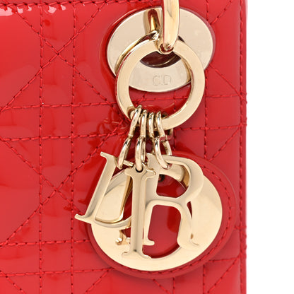 Christian Dior Patent Cannage Mini Lady Dior Red 10 of 11