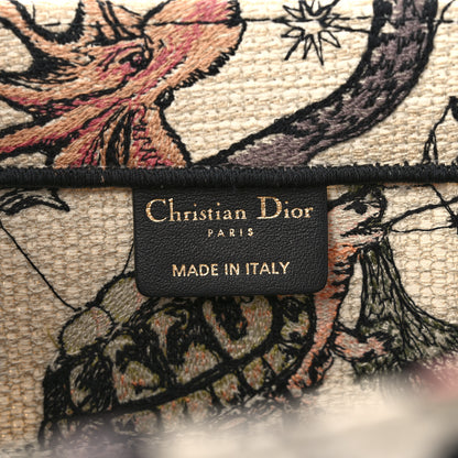 Christian Dior Canvas Embroidered Animaux Fantastiques Medium Book Tote Multicolor 6 of 10