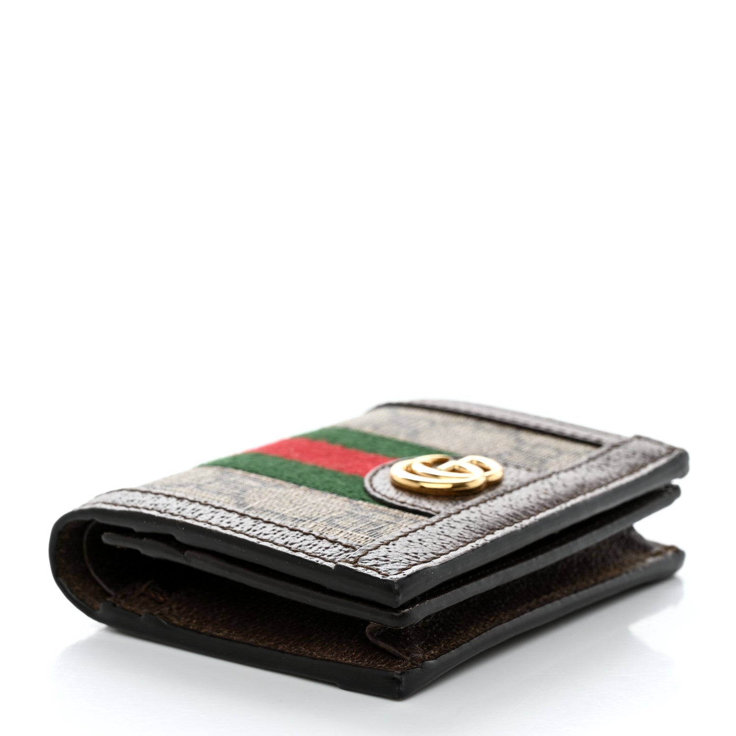 Gucci GG Supreme Monogram Web Ophidia Card Case Beige New Acero 4 of 7