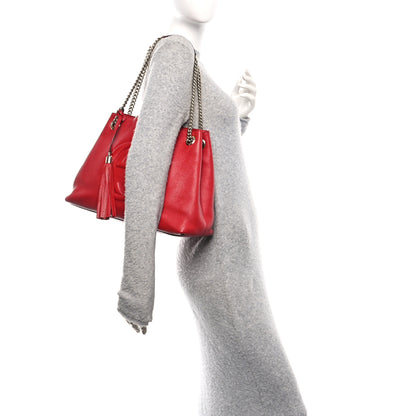 Gucci Pebbled Calfskin Medium Soho Chain Shoulder Bag Tabasco Red 2 of 10