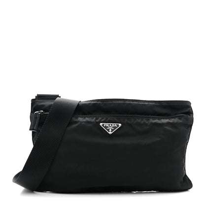 Prada Tessuto Nylon Flat Messenger Bag Black 1 of 10