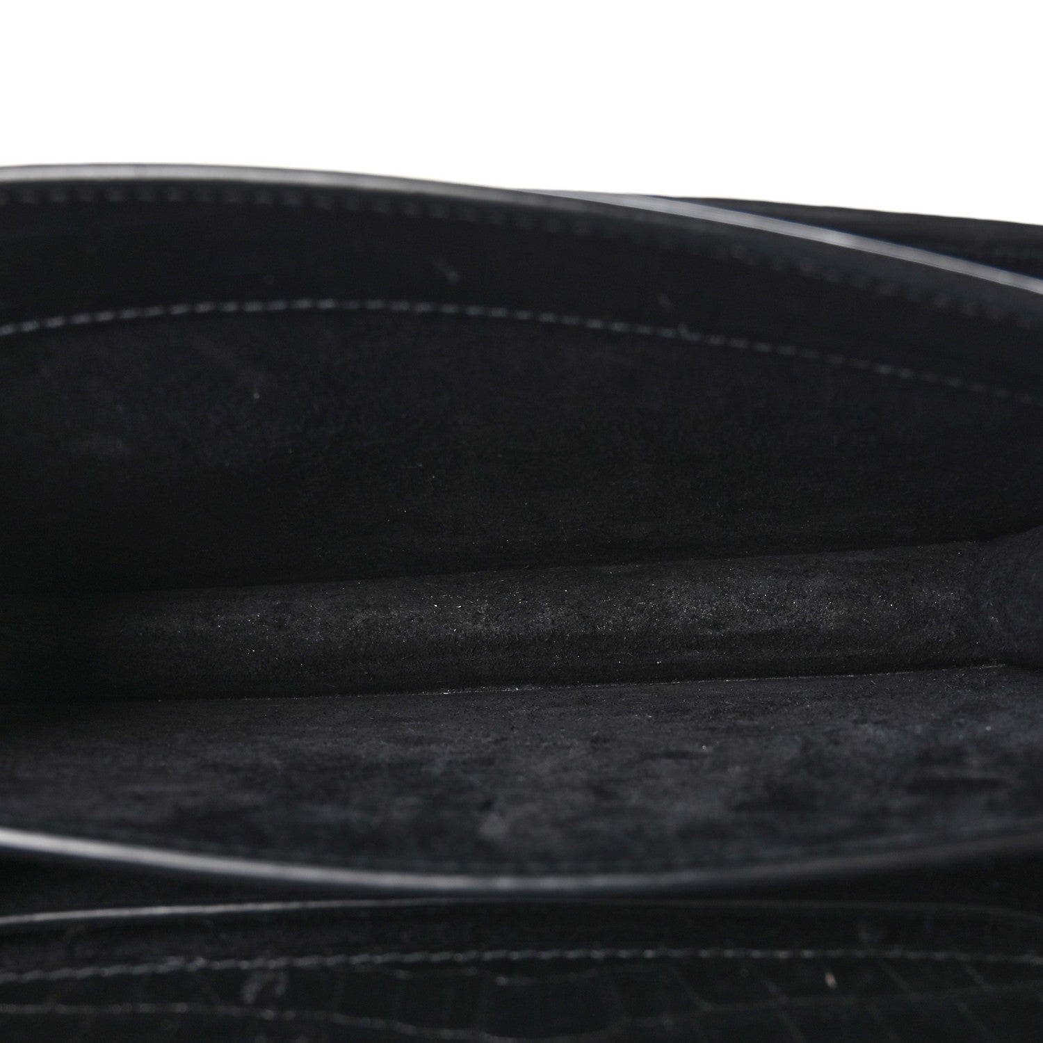 Saint Laurent Calfskin Crocodile Embossed Medium Monogram Sunset Black 6 of 11