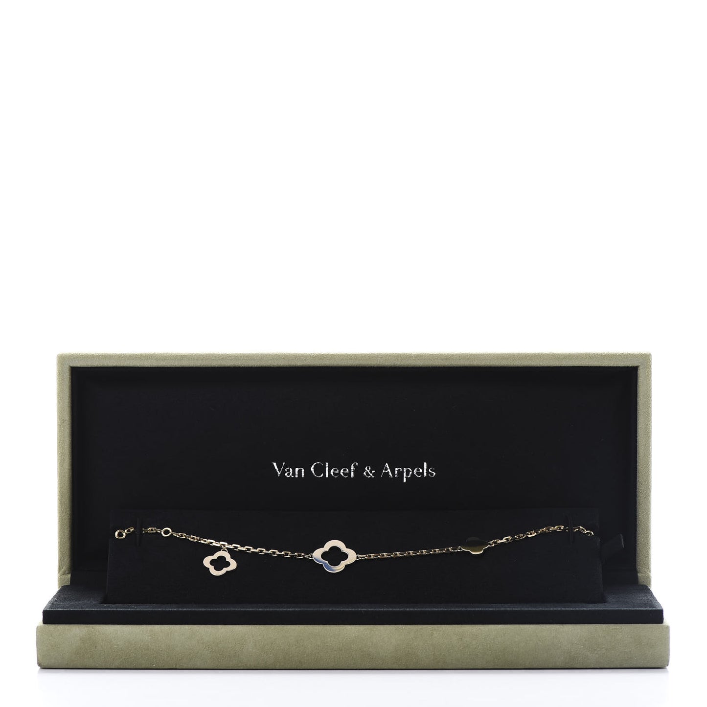 18K Yellow Gold 3 Motifs Byzantine Alhambra Bracelet