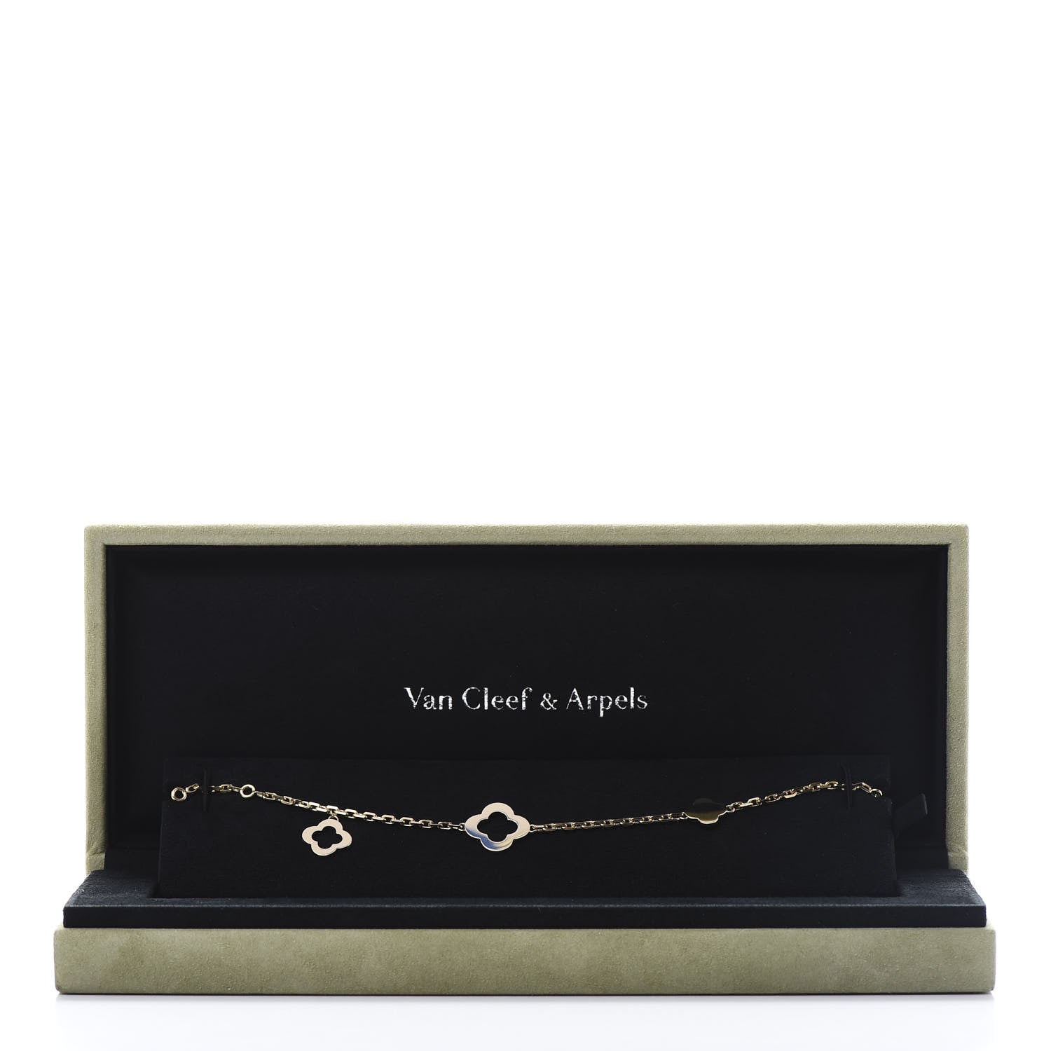 Van Cleef & Arpels 18K Yellow Gold 3 Motifs Byzantine Alhambra Bracelet 7 of 7