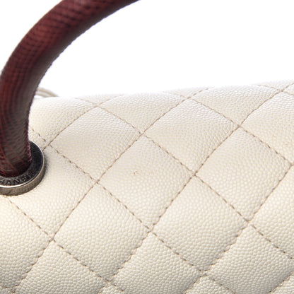 Chanel Caviar Lizard Quilted Small Coco Handle Flap Ivory 14 of 15