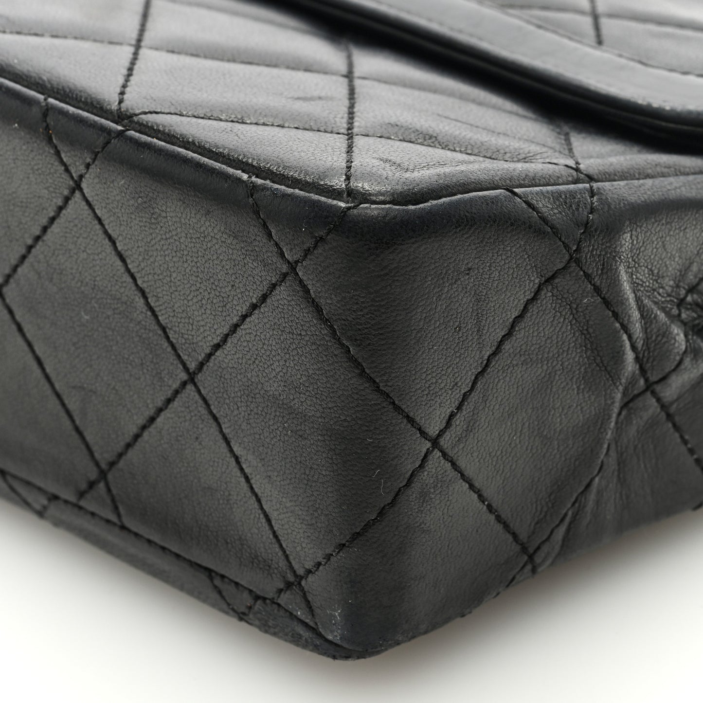 Lambskin Quilted Small Double Flap Black