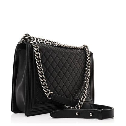 Chanel Lambskin Quilted Large Boy Flap Black 3 of 12