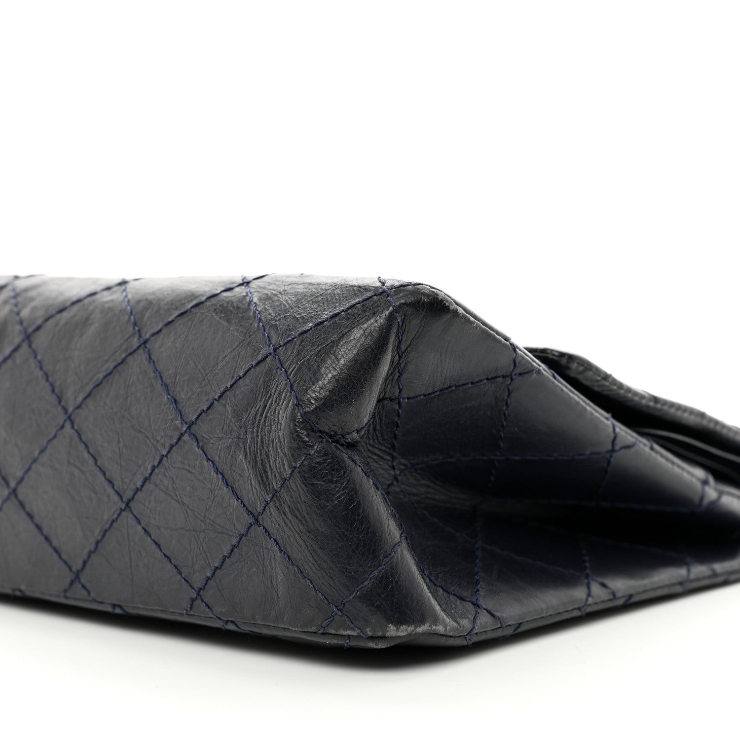 Chanel Aged Calfskin Quilted 2.55 Reissue 226 Flap Navy Blue 10 of 12