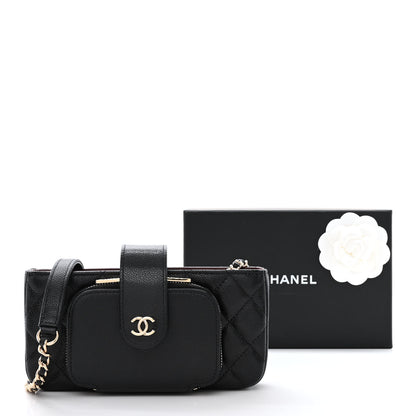 Chanel Caviar Quilted Business Affinity Phone Holder With Chain Black 16 of 16