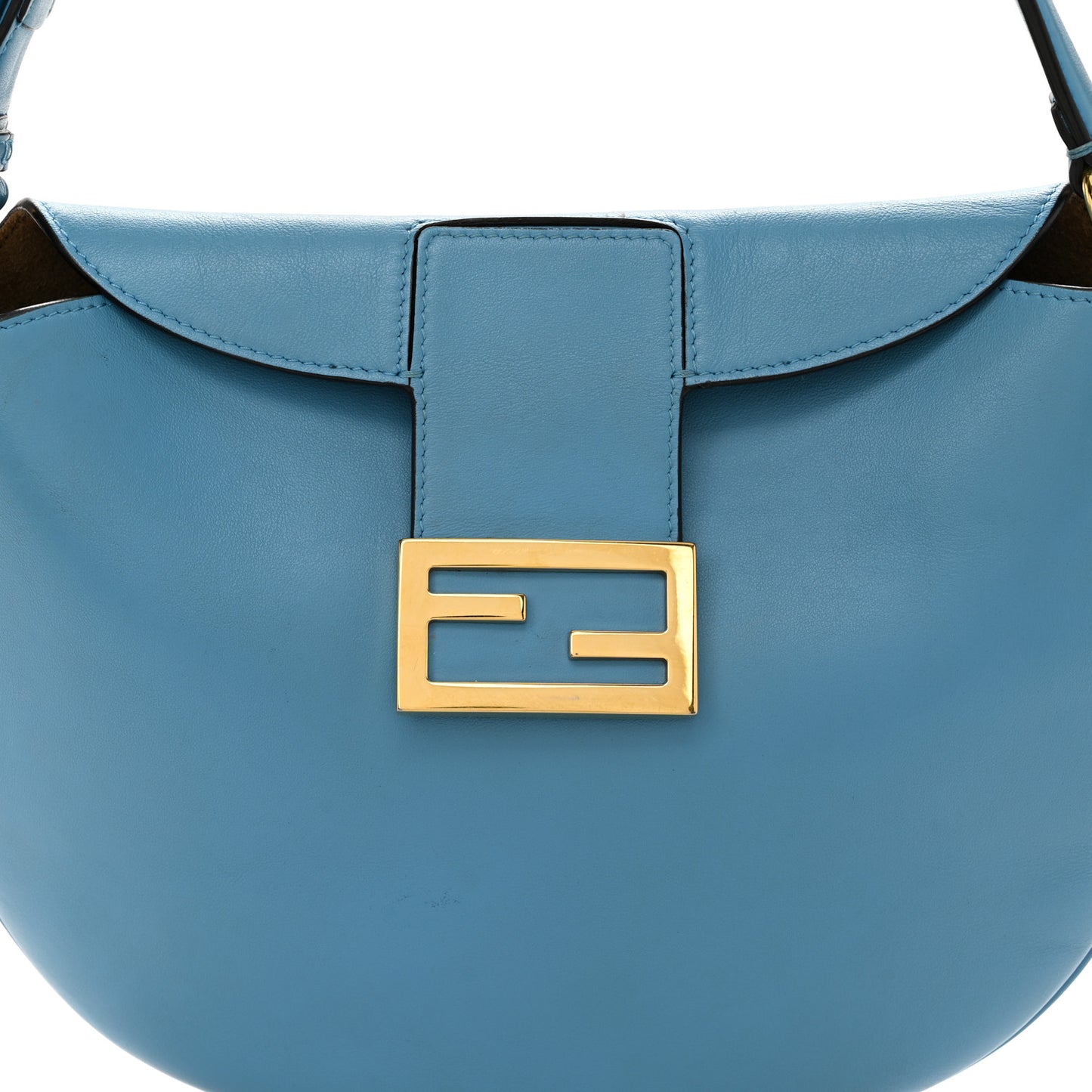 Vitello Grace Suede Small Croissant Hobo Cyber Blue