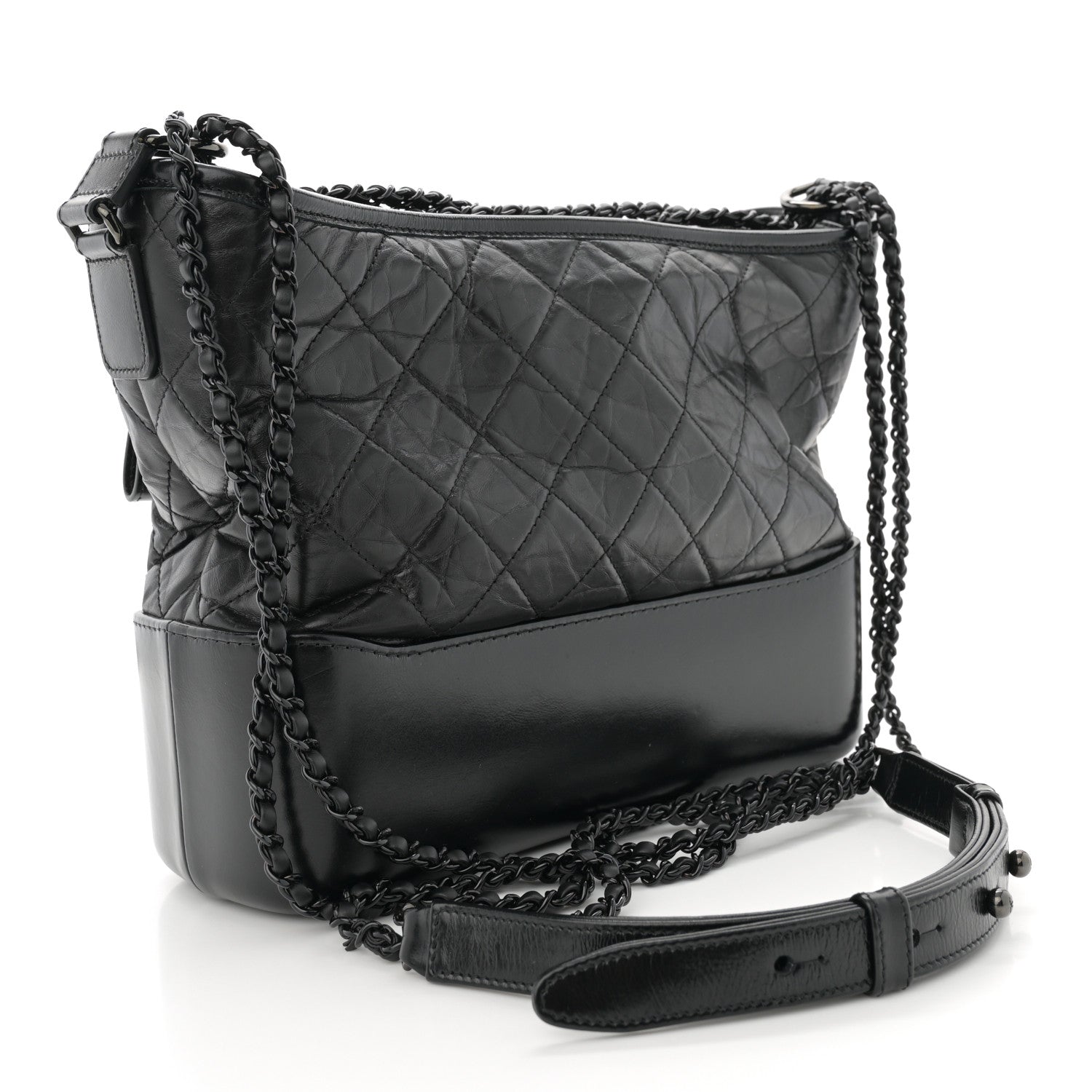 Chanel Aged Calfskin Quilted Medium Gabrielle Hobo So Black 3 of 13