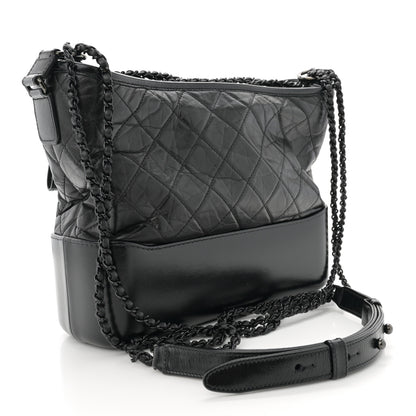 Chanel Aged Calfskin Quilted Medium Gabrielle Hobo So Black 3 of 13