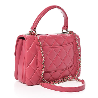 Chanel Lambskin Quilted Small Trendy CC Dual Handle Bag Dark Pink 3 of 10