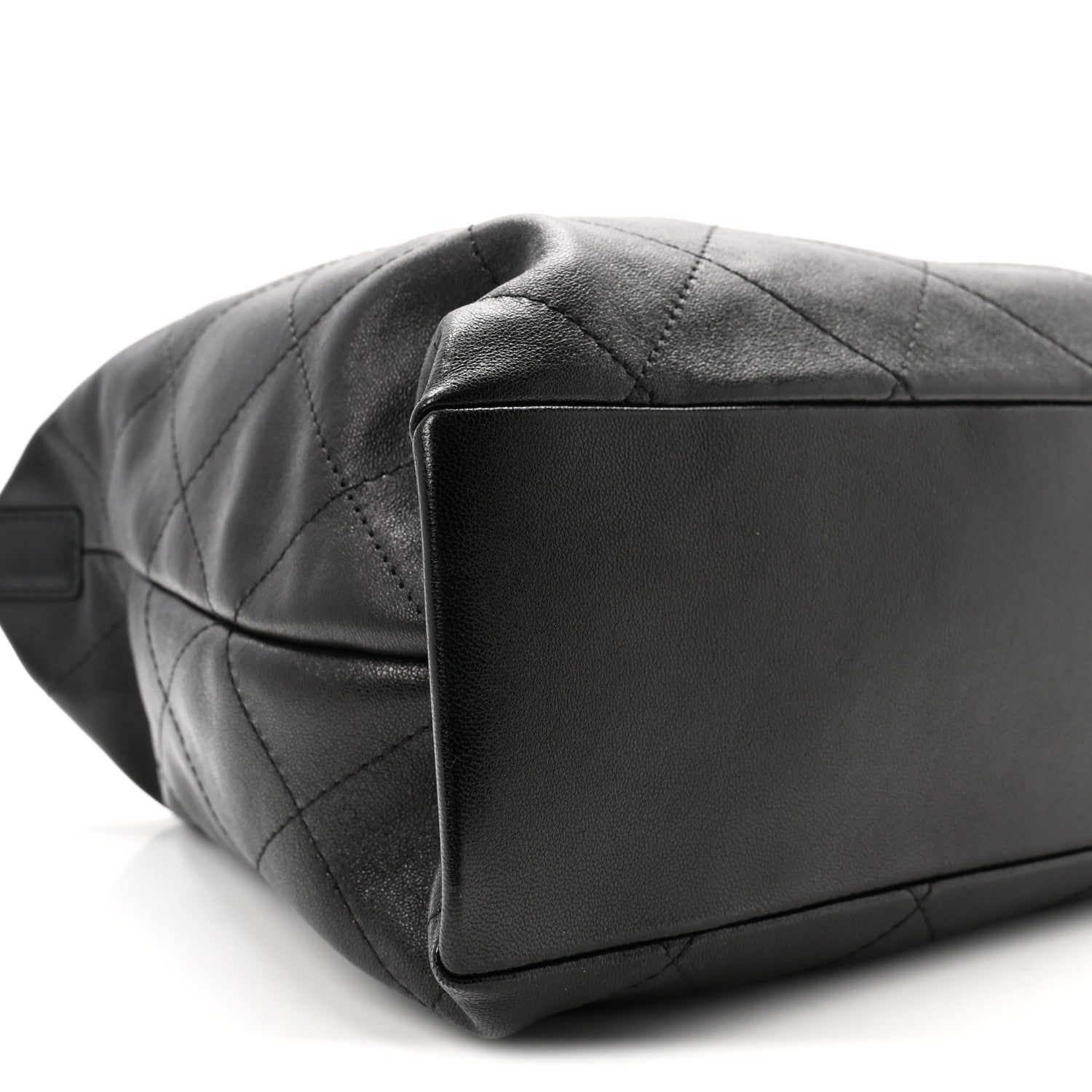 Chanel Shiny Lambskin Quilted Maxi Hobo Black 9 of 10