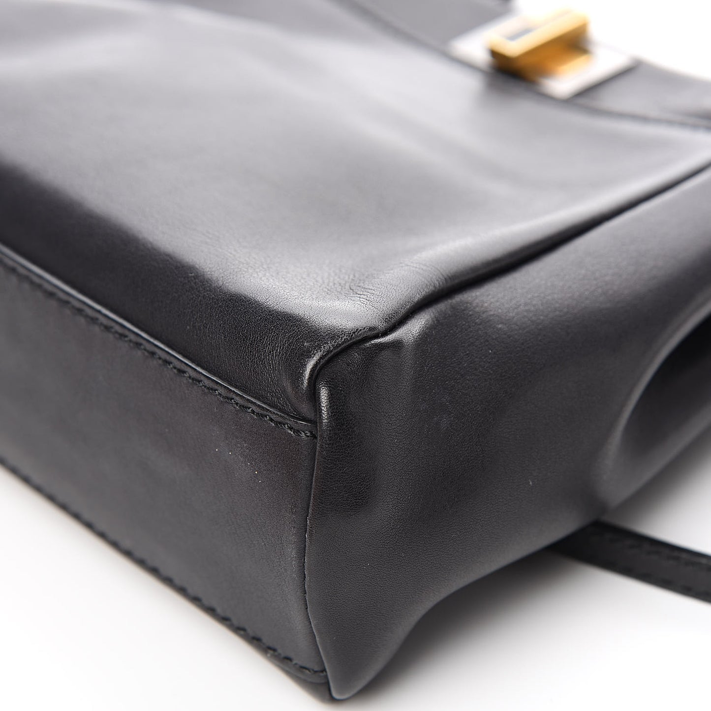 Vitello Saddle Mini Peekaboo Iconic Satchel Black