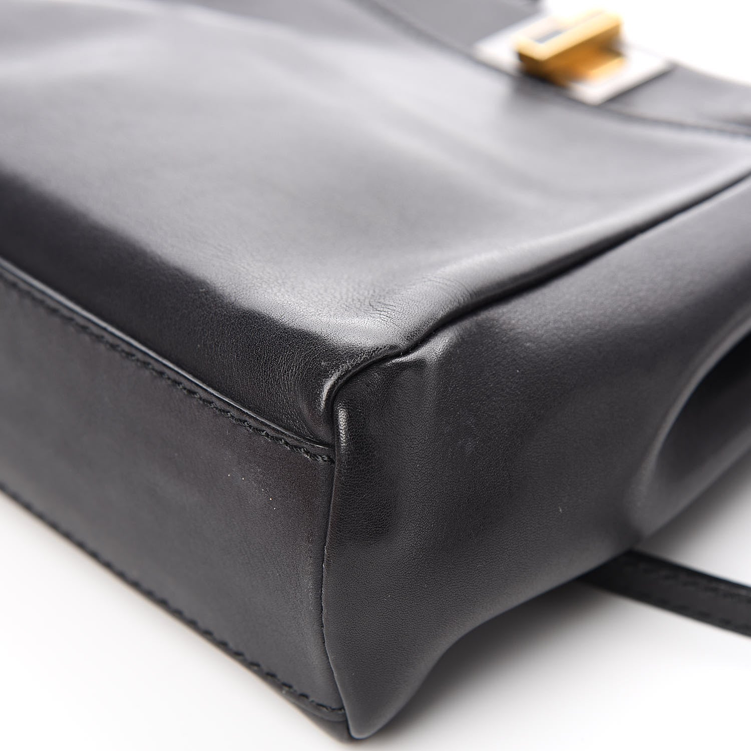 Fendi Vitello Saddle Mini Peekaboo Iconic Satchel Black 9 of 12