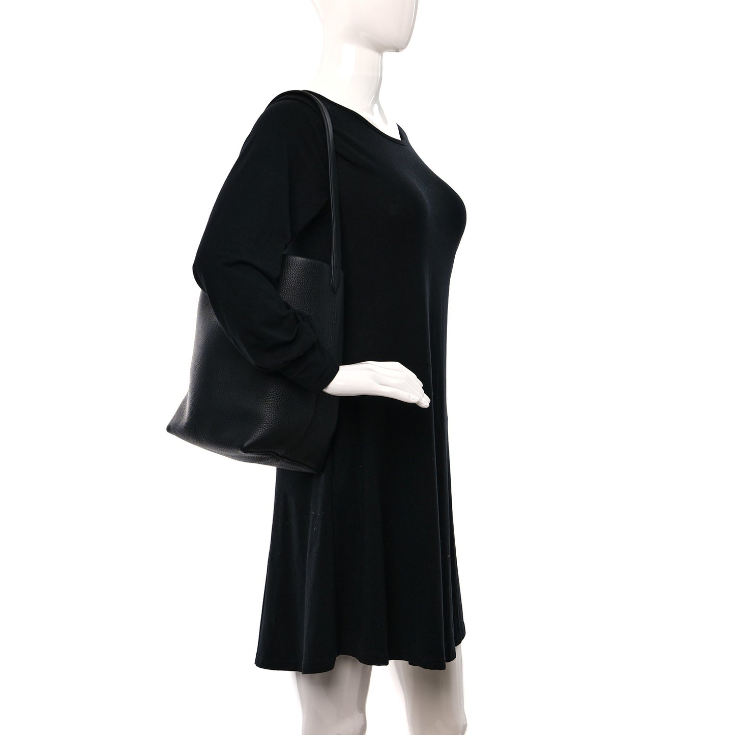 Grained Calfskin Medium N/S Park Tote Black
