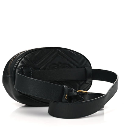 Gucci Calfskin Matelasse GG Marmont Belt Bag 95 38 Black 3 of 12