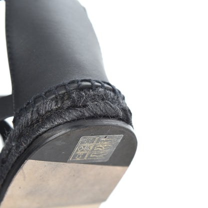 Hermes Calfskin Costanza Espadrilles 39 Black 10 of 17