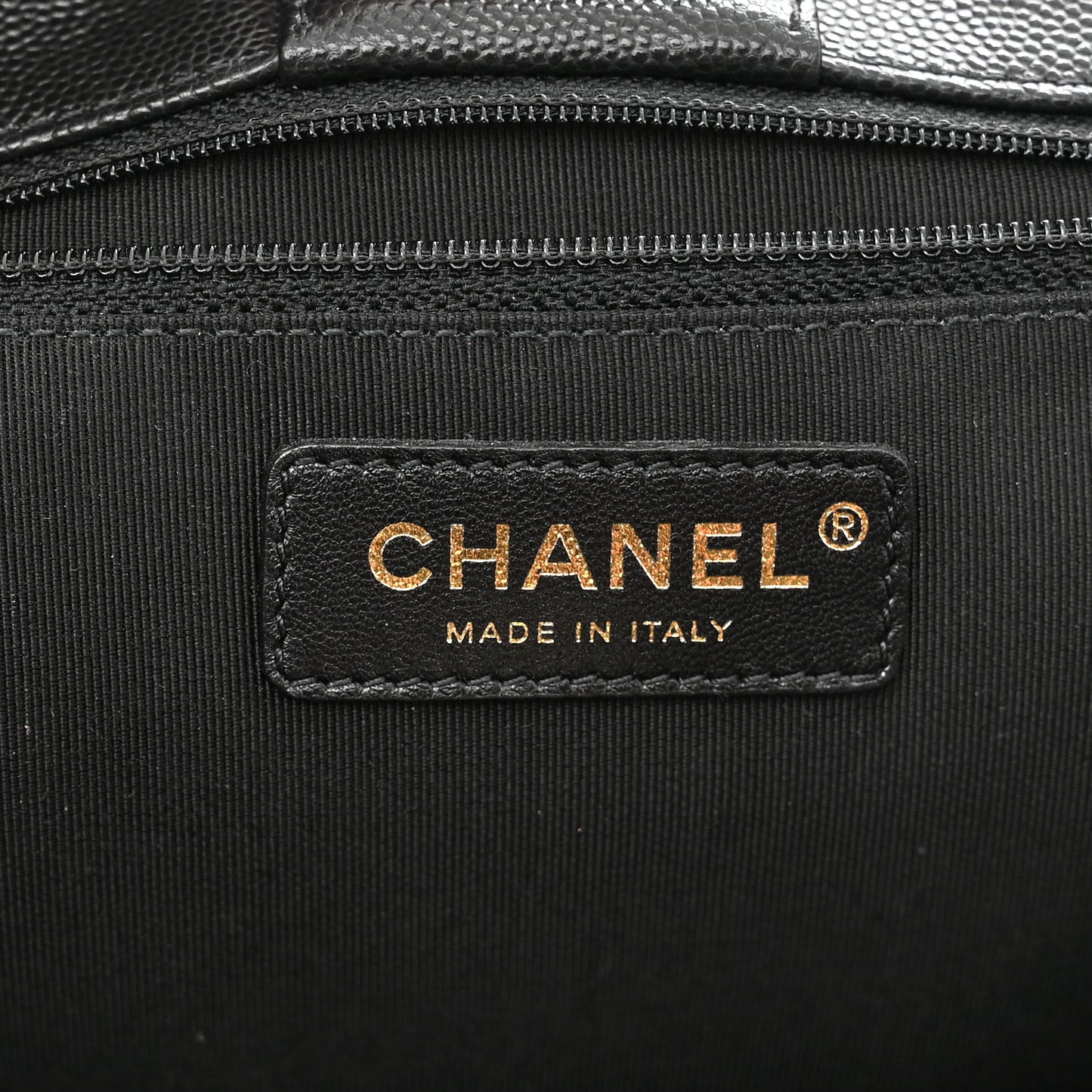 Caviar Quilted In Out Flap Shopping Tote Black